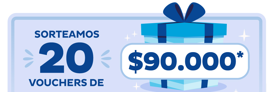 Sorteamos 20 vouchers de $90.000*