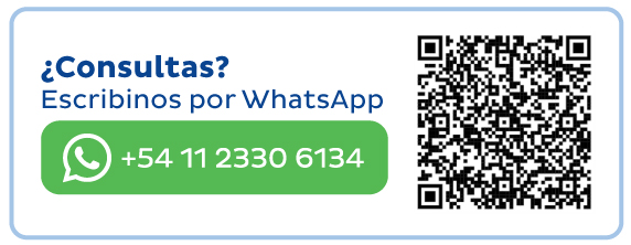 ¿Consultas? Escribinos por WhatsApp +54 11 2330 6134